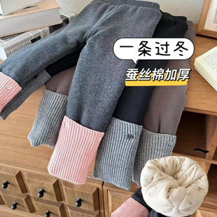 一条过冬女童打底裤棉裤冬季夹棉加厚弹力宝宝加棉长裤儿童外穿裤