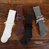 袜婴儿宝宝蝴蝶结打底裤 CROAL女童春秋新品 连裤 公主连脚打底袜