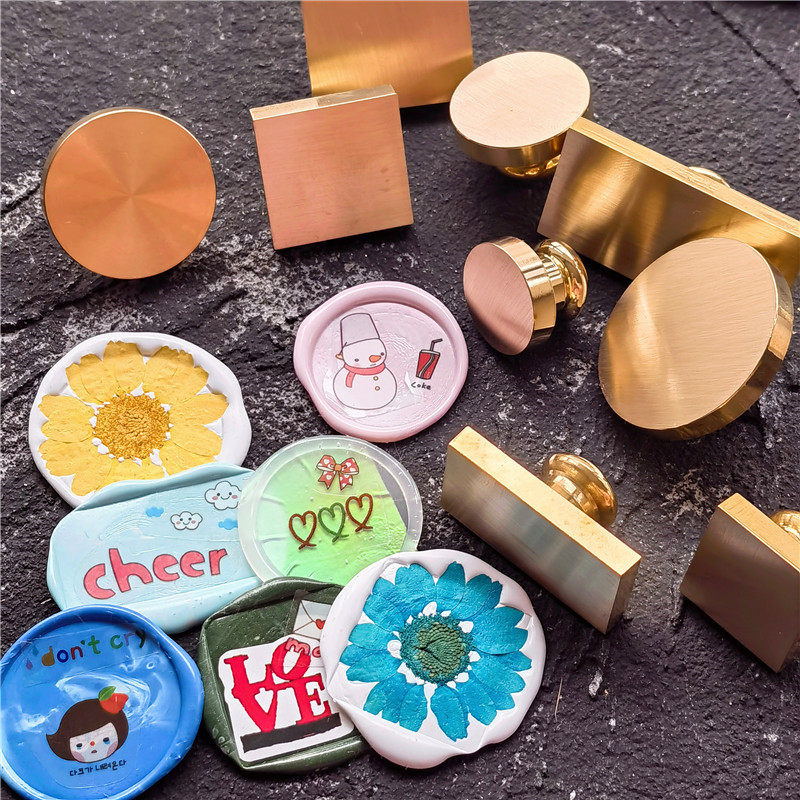 火漆印章空白铜头 干花装饰印章铜头 火漆蜡信封封口章 不雕刻