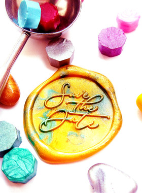 Save The Date 婚礼火漆印章 结婚请柬封信封封口印