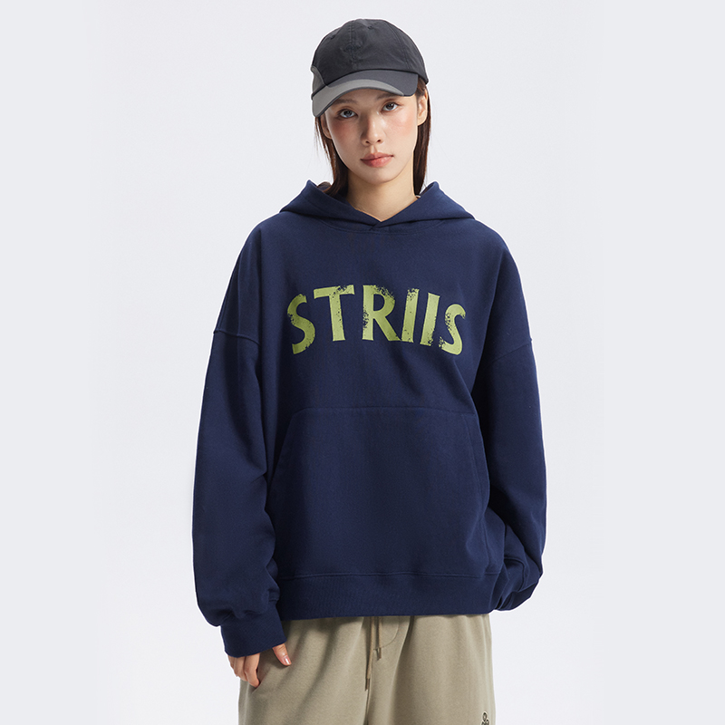 STRIIS破坏字母印花帽衫