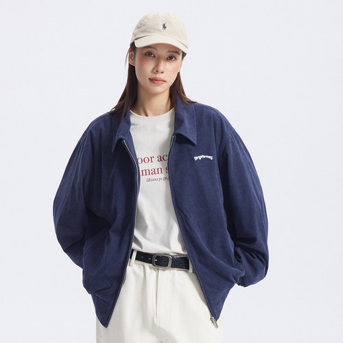 STRIIS连续字体灯芯绒外套宽松