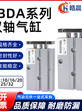 双轴双杆小气缸TBDA10/16/20/25/32-10-20-30/40/50/60/70x80X100