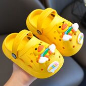 3岁到6岁厚底包头拖鞋 儿童男宝宝中小童1 洞洞鞋 防滑 历史