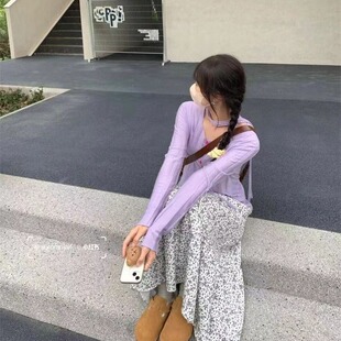 杭州新意法egg高端女装早春设计感薄款长袖V领针织防晒打底衫外套