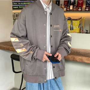 2025秋装针织面料时尚印花男士夹克外套棒球服 JK836-P80图片