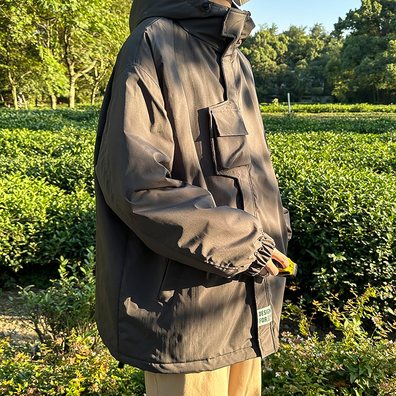 2022冬装新款多口袋冲锋衣机车服工装多口袋冲锋衣M911-P120,男装棉衣,电商A006