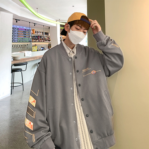2025秋装针织面料时尚印花男士夹克外套棒球服 JK836-P80图片