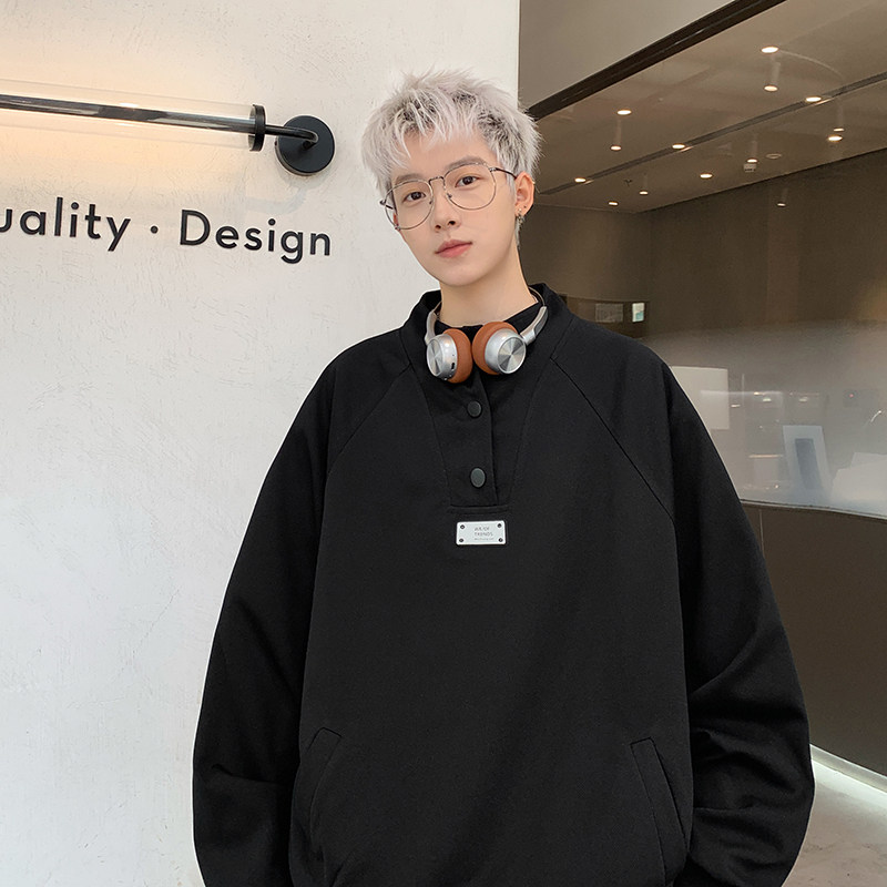 现货美式复古上衣男高街潮牌ins宽松休闲百搭套头衫卫衣W9906-P45，男装卫衣，电商A006