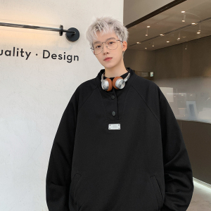 现货美式复古上衣男高街潮牌ins宽松休闲百搭套头衫卫衣W9906-P45，男装卫衣，电商A006