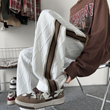 2025春装新款时尚阔腿裤直筒裤织带提花男士休闲裤K6696-P45，男装休闲裤，电商A006