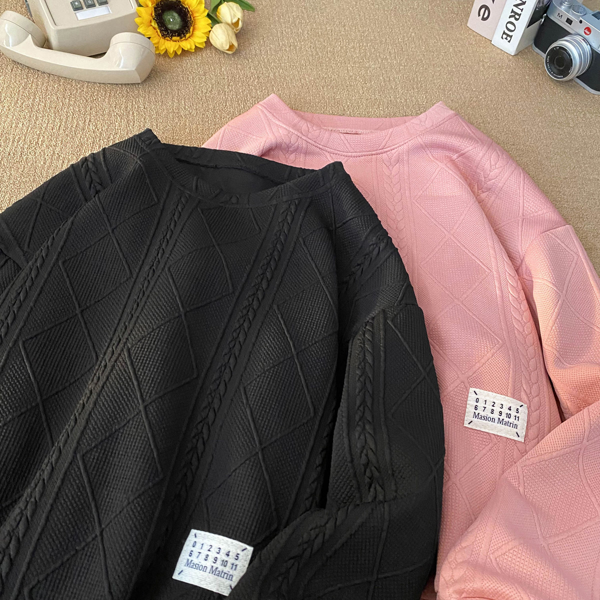 2025春装新款圆领宽松情侣长袖t恤衫男士潮流百搭卫衣W9905-P35，男装T恤，电商A006