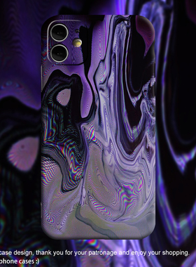 PlayGirl原创故障艺术紫色抽象手机壳适用iPhone16proMax苹果15pro保护套13pro小众12高级感14plus全包边安卓