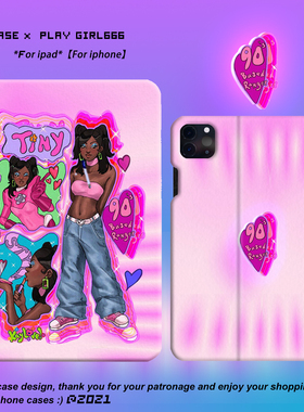 PlayGirl原创Y2K辣妹适用于苹果ipadpro12.9个性2024Air6三折带笔槽iPad10代平板套mini6华为matepad保护套