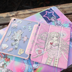 PlayGirl怪诞美学少女心小众适用于苹果2025iPadpro13亚克力Y型保护壳Air7/6带笔槽iPad11/10华为保护套