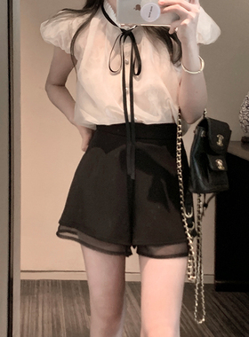 Ashy Snow【折扣清仓】黑松露/层次感好比例高腰短裤休闲五分裤