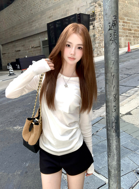 Ashy Snow 人手1件！松弛感天丝羊毛口袋t长袖打底衫基础柔软宽松