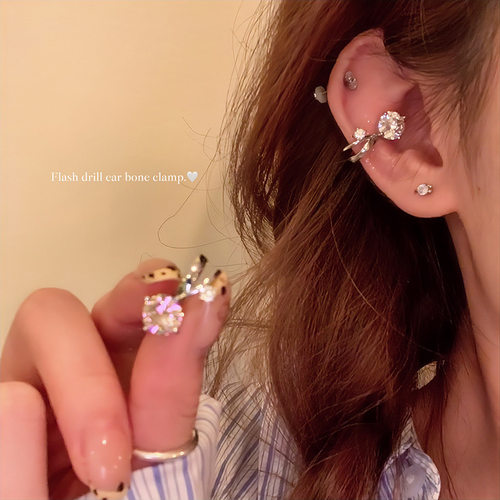 小灯泡闪锆耳骨夹无耳洞