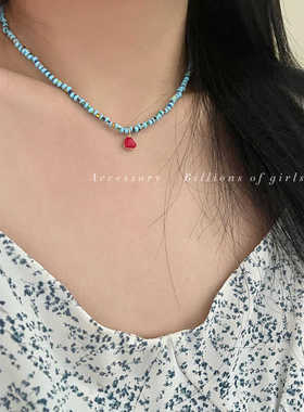 锁骨链2024新款彩色串珠