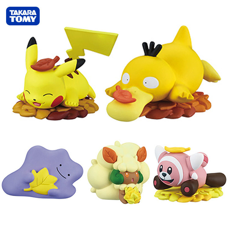 漫魂 现货 tomy 多美扭蛋 精灵宝可梦 秋日枫叶 皮卡丘可达鸭桌摆