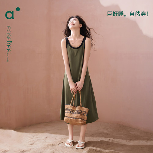 安之伴吊带睡裙女夏款纯棉时尚