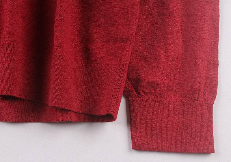 出口单大码男装春秋季棉羊绒混纺薄款纯色V领长袖套头针织衫毛衣