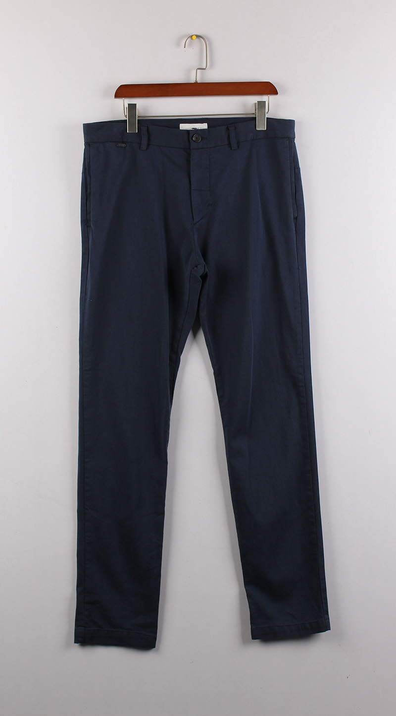 E家春秋男装微弹全棉中腰修身版简约时尚商务纯色休闲裤通勤长裤