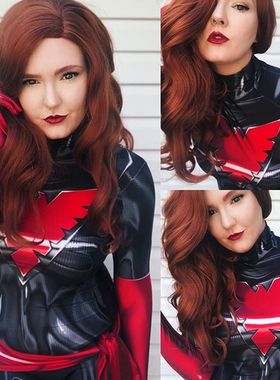 黑色X战警黑暗凤凰女连体紧身衣Dark Phoenix Jean Grey Cosplay