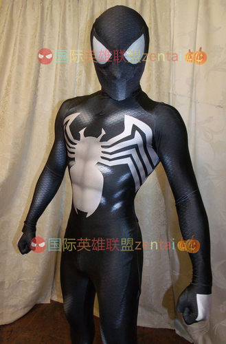 成人儿童男款动漫电影毒液2蜘蛛侠连体紧身衣Symbiote Cosplay服