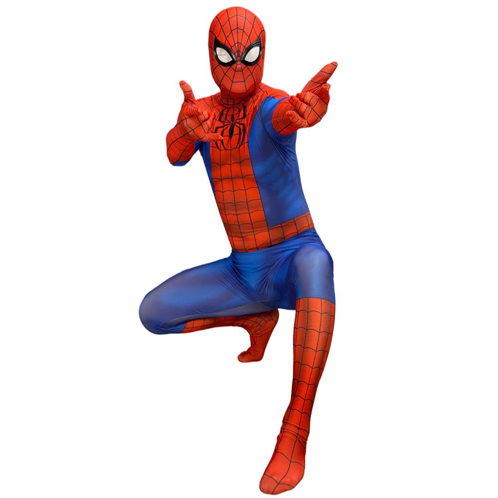 动漫成人男款Capcom 2蜘蛛侠连体紧身衣Spiderman Cosplay扮演服
