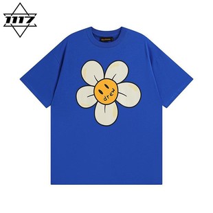 正品drew短袖太阳花笑脸比伯t恤男女情侣潮牌纯棉圆领半袖上衣夏