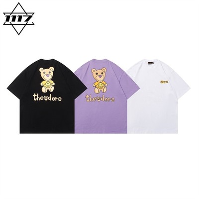 市面最顶版drew短袖小熊笑脸t恤