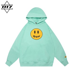正品drew连帽卫衣薄荷绿笑脸帽衫男女情侣美式潮牌纯棉外套上衣秋