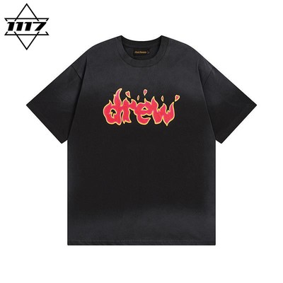 市面最顶版drew短袖火焰笑脸t恤