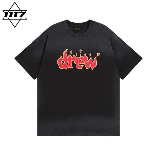 市面最顶版drew短袖火焰笑脸t恤