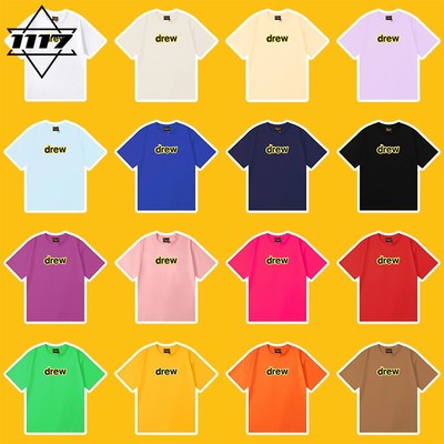 市面最顶版drew短袖字母笑脸t恤