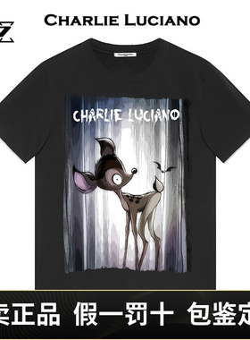 Charlie Luciano小鹿斑比cl暗黑童话男女情侣潮牌半袖短袖T恤tee
