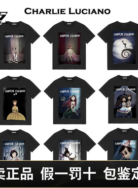 Charlie Luciano暗黑童话cl小鹿白雪公主男女潮牌半袖短袖T恤tee