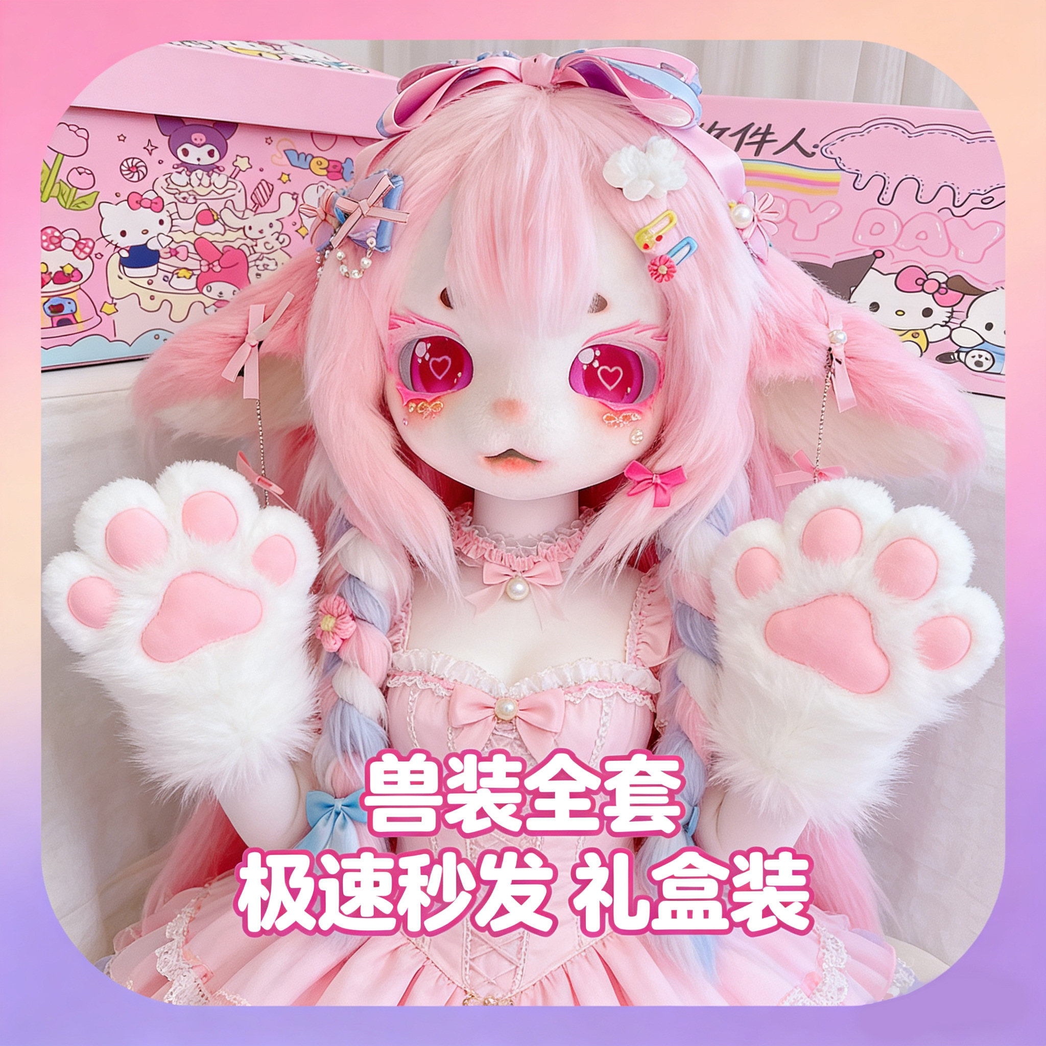 [木清]kig系兽头兽装全套白菜福瑞头壳furry头套cos儿童成品现货,模玩/动漫/周边/娃圈三坑/桌游,furry福瑞/兽装,淘宝优惠券,粉丝福利购,淘宝优惠卷