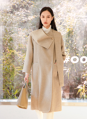 oldcolour新款上市冬季长款羊毛纯色时尚保暖大衣女P451501A12899