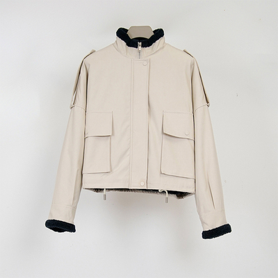 oldcolour冬季新品纯色复古时尚休闲百搭保暖短外套女BQ48043366