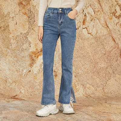 开叉开叉*喇叭牛仔裤oldcolour