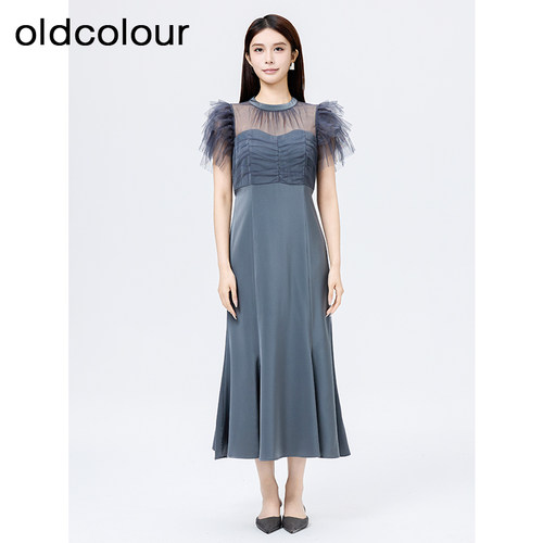 oldcolour欧珂夏季新款时尚休闲气质通勤短袖连衣裙女SA