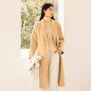 oldcolour优质冬新款感简约纯羊毛双面毛呢大衣外套女BQ421510A1