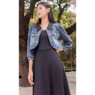 oldcolour欧珂秋装新品牛仔外套连衣裙两件套gp31103005-1299