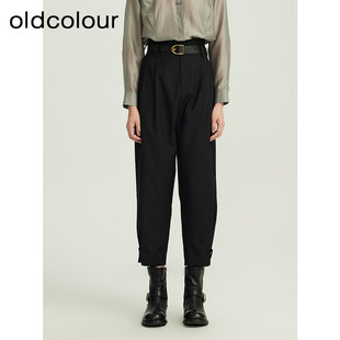 oldcolour秋季新品多色时尚高腰通勤宽松遮肉长裤女Q310704A1