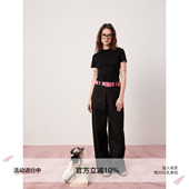 子垂感宽松休闲裤 裤 女高腰春秋纯棉西装 SEEKSIMPLE黑色直筒阔腿裤