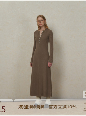 SEEKSIMPLE 慵懒周末 修身连衣裙女秋季收腰显瘦长款内搭针织裙子