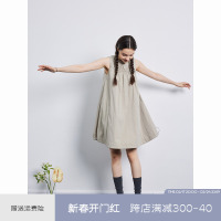 SEEKSIMPLE 无袖背心裙女夏季2023新款宽松A字娃娃裙短款连衣裙