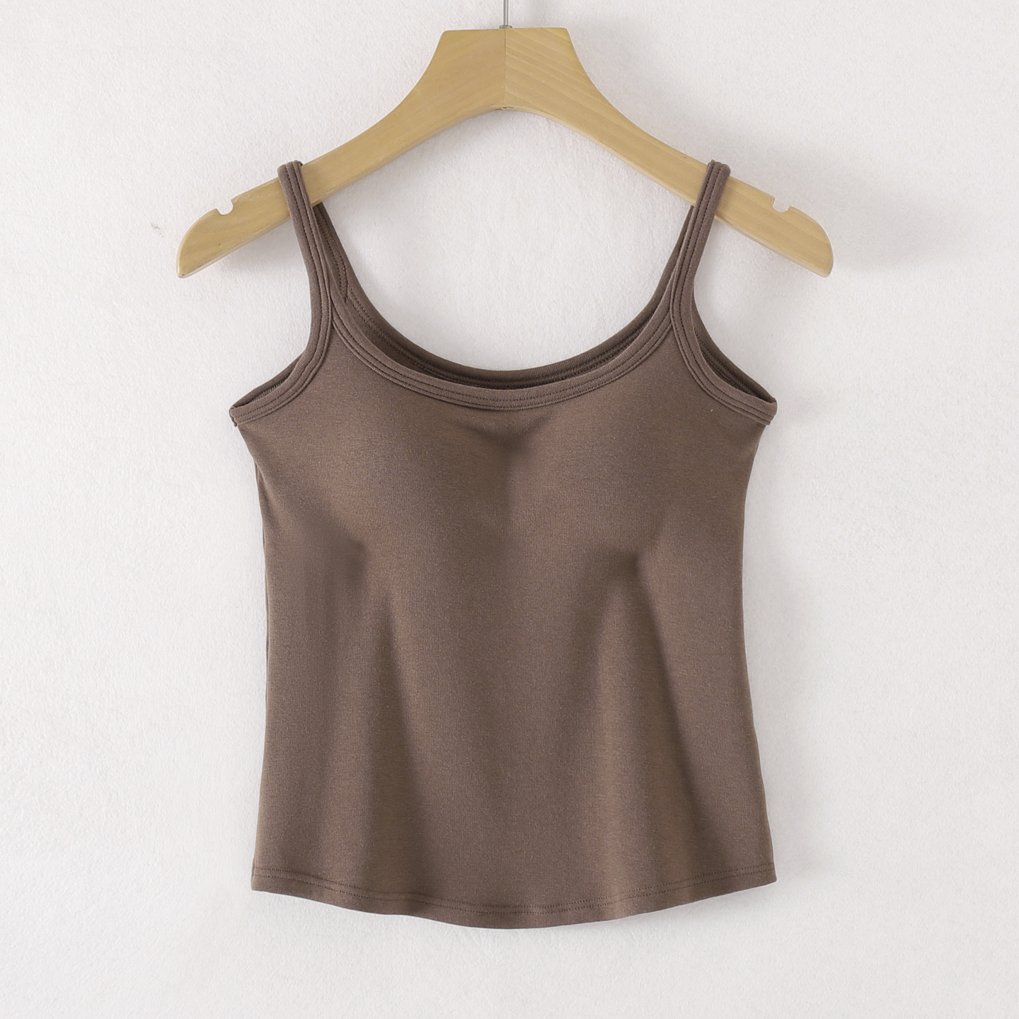 德绒保暖U领弧形下摆简洁女吊带